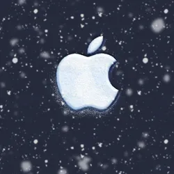 Retro Apple Logo Broken Windows Background
