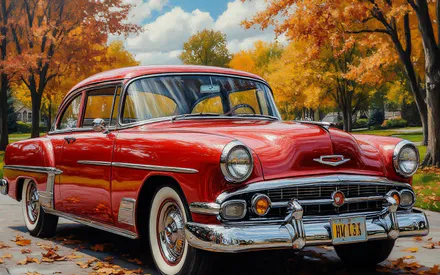 Классика, Автомобиль, Авто, Ностальгия, Поездка, Винтаж, Красный