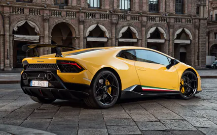 Lamborghini Huracan, Huracan Performance, Суперкар, Спорткар, Вид сбоку, Скорость, Желтый, Автомобиль