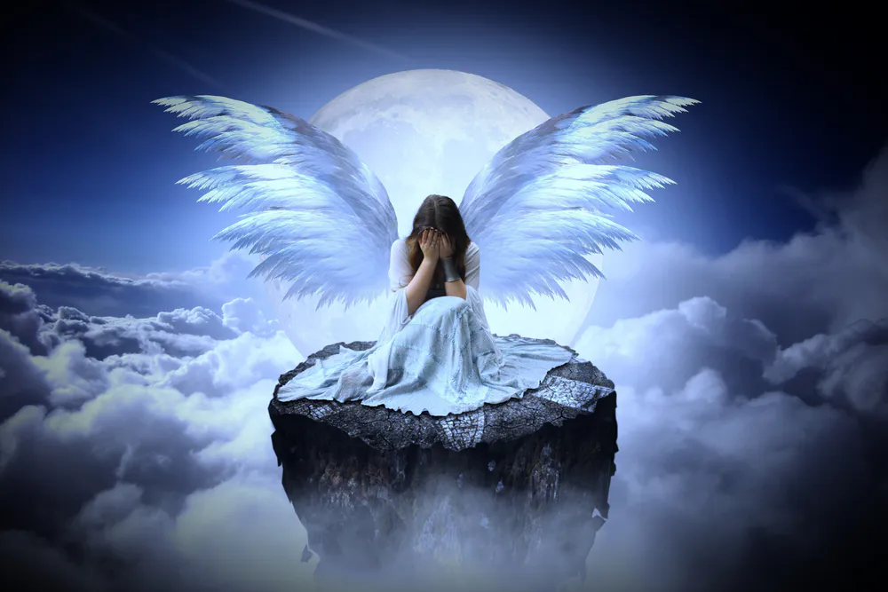 Wallpaper Sad angel 1080x2400