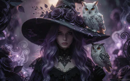 Magic, Girl, Owls, Fantasy