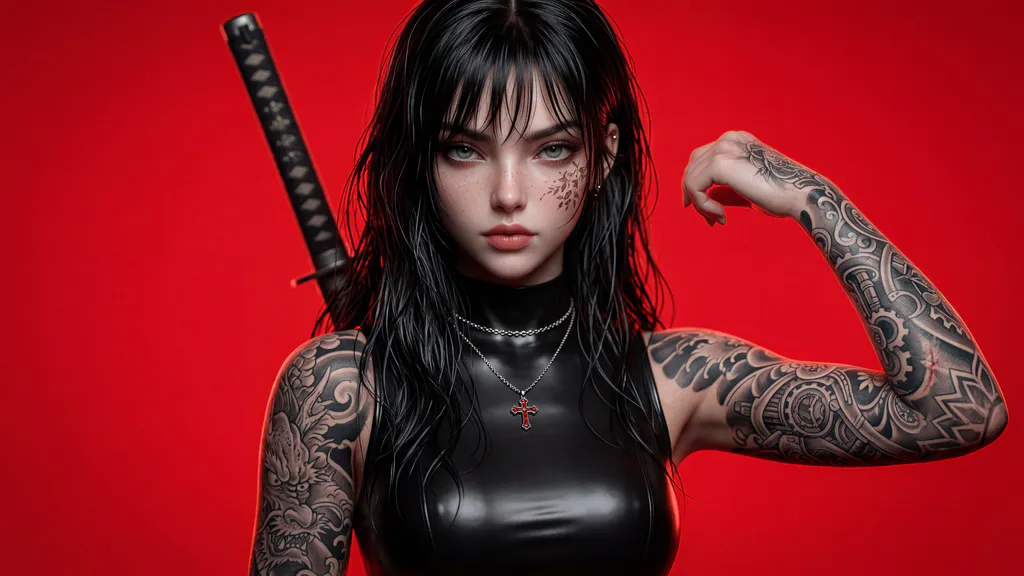Desktop wallpaper: Tattoed Girl