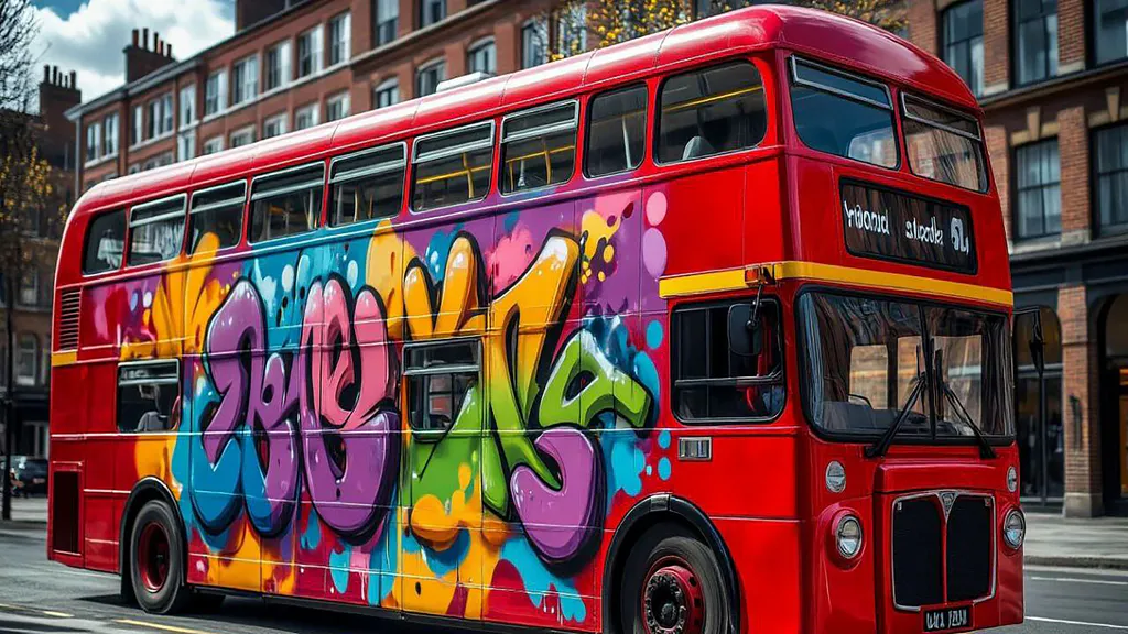 Desktop wallpaper: London Bus Graffiti