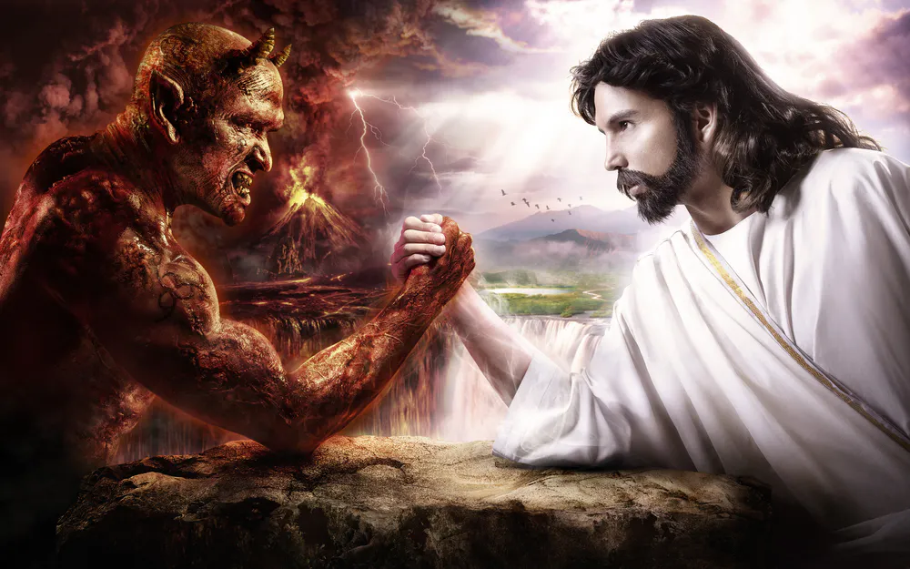 Wallpaper Devil vs god 1366x768