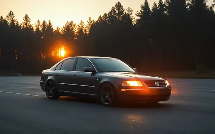 Passat, Passat B5, Volkswagen, Volkswagen Passat, Forest, Road, Light, Ai Art