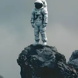 Космонавт в разноцветном скафандре