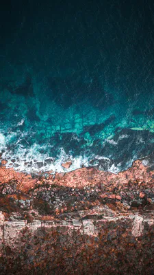 Aerial, Rocks, Waves, Turquoise Water, Coastal Rocks, Reef, Wild Plants