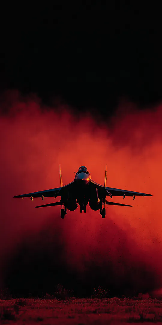 Phone wallpaper: Fighter in smoke