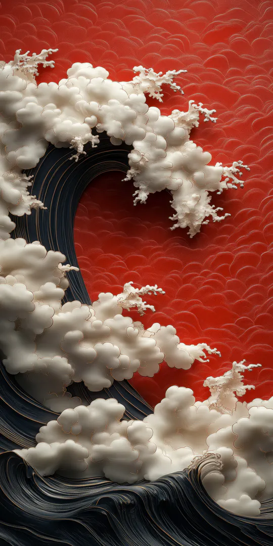 Обои на телефон: Красная волна