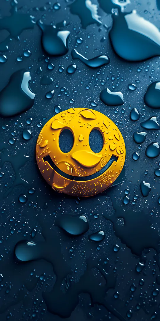 Обои на телефон: Смайлик в каплях