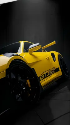 Sports Car, Bright, Side View, Big Wheels, Anti-wing, Black Background, Varnish Coating, Amoled