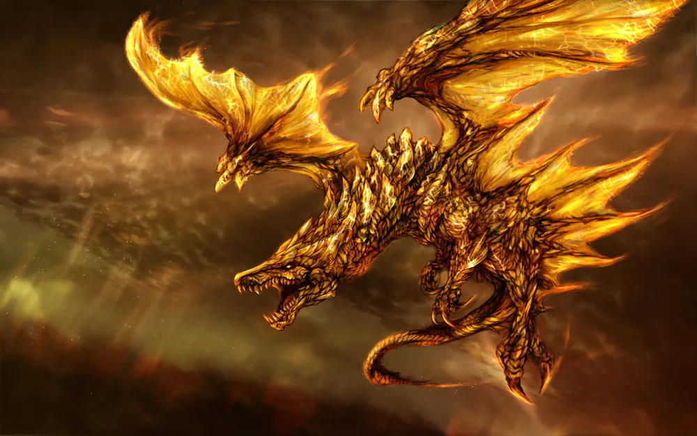Wallpaper Dragon fire 1024x576