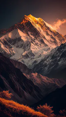 Пейзаж, Пик, Скалы, Гималаи, Азия, Дикая природа, Солнечные лучи, Закат, Снег