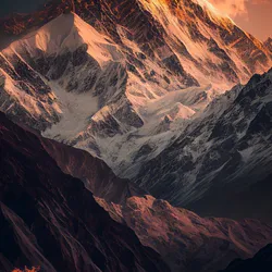 Dawn over a mountain range