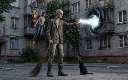 Дворник, Магия, Фея, Кот