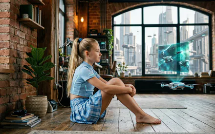 Будущее, Дрон, Девочка, Робот, Кино