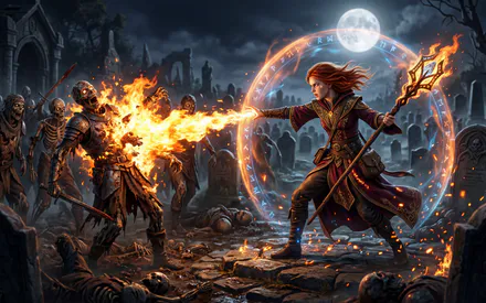 Маг, Кладбище, Зомби