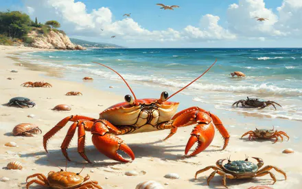 Краб, Краби, Море, Океан, Природа, Тварини