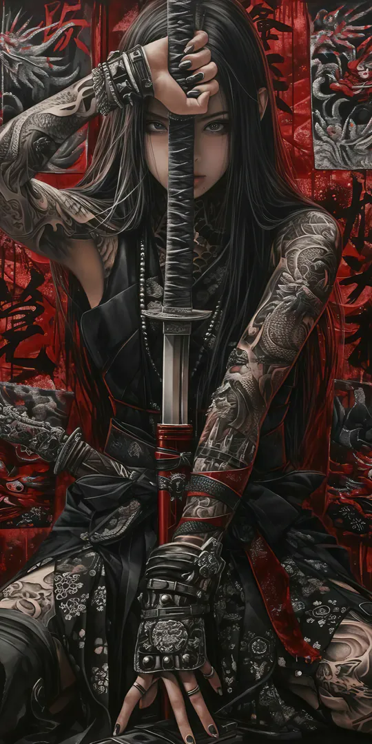 Обои на телефон: Girl Smurai