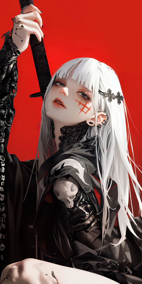 Phone wallpaper: Bloody samurai