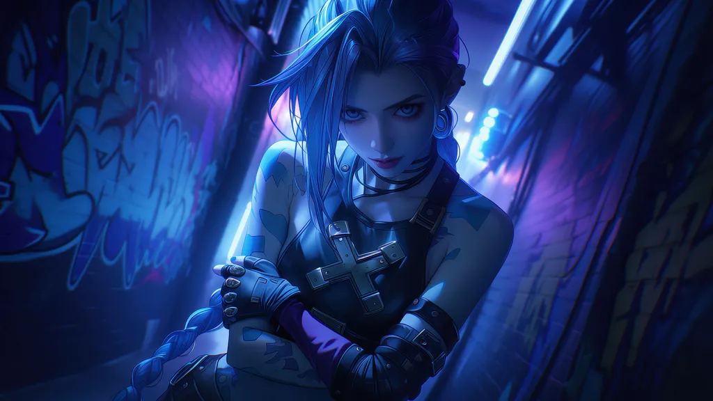 Обои на рабочий стол: Jinx в темноте