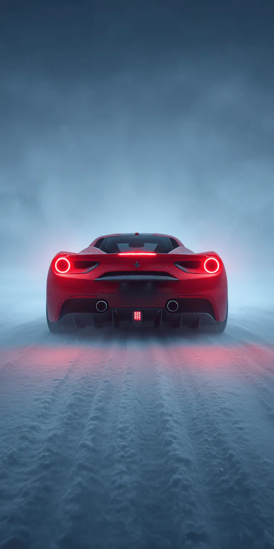 Обои на телефон: Снежный Ferrari