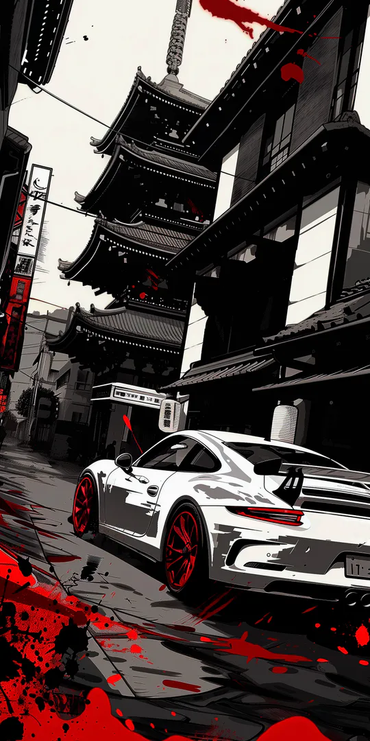 Обои на телефон: Токийский Porsche