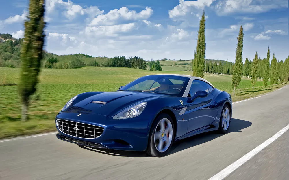 Wallpaper Blue Ferrari 1366x768