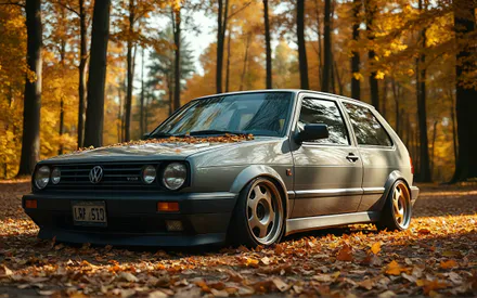 Volkswagen, Golf, Volkswagen Golf, Stance, Forest