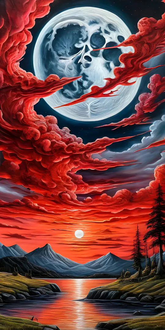 Phone wallpaper: Blood moon