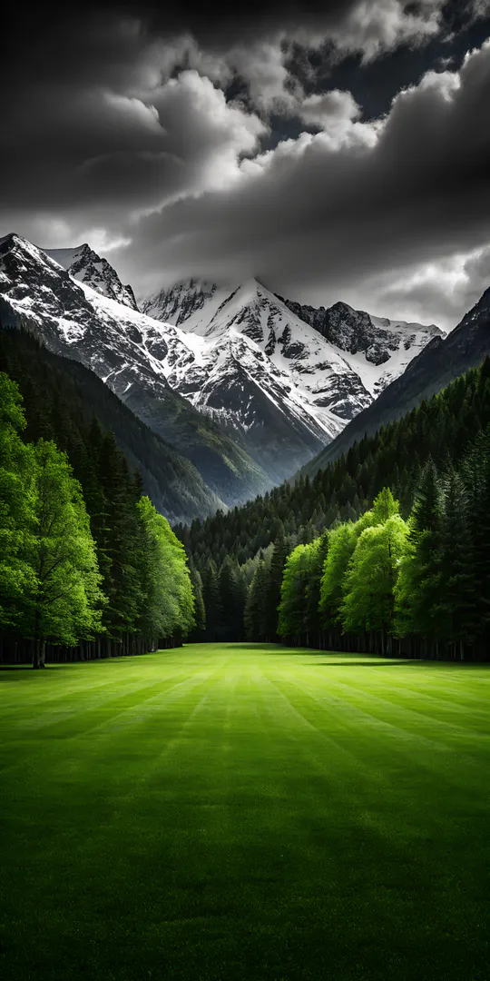 Phone wallpaper: Quiet mountain valley