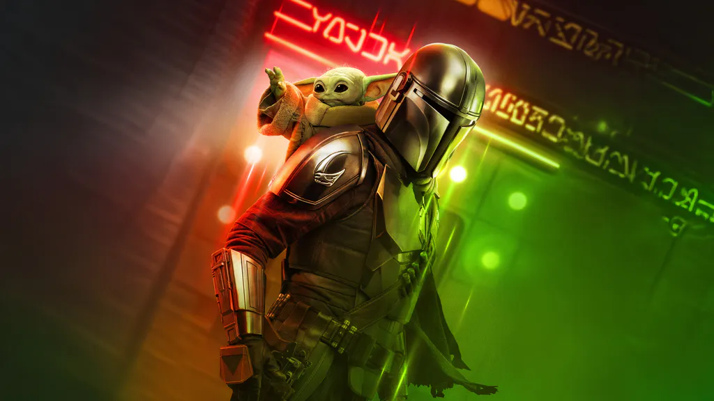 Desktop wallpaper: The Mandalorian and Grogu