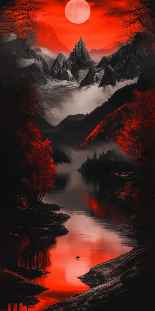 Phone wallpaper: Evening landscape