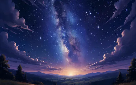 Космос, Ночь, Небо, Минимализм, Звезды, Градиент, Темный