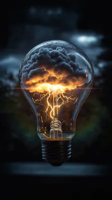 Електрика, Блискавка, Хмари, Світло, Енергія, Цифрове мистецтво, 3d, Amoled, AI Art