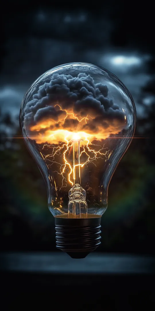 Phone wallpaper: A storm in a lamp