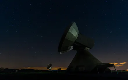 Antenna, Field, Space, Two, Clouds