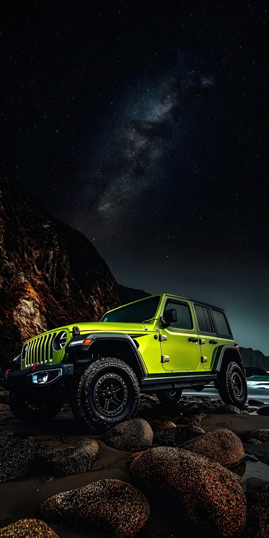 Обои на телефон: Ночной Jeep Wrangler
