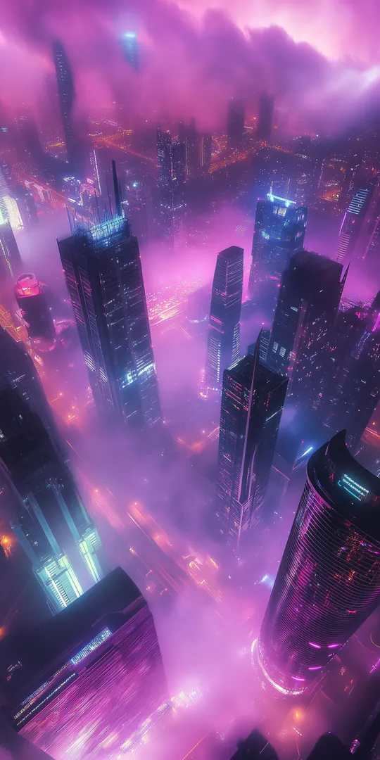 Phone wallpaper: Neon metropolis