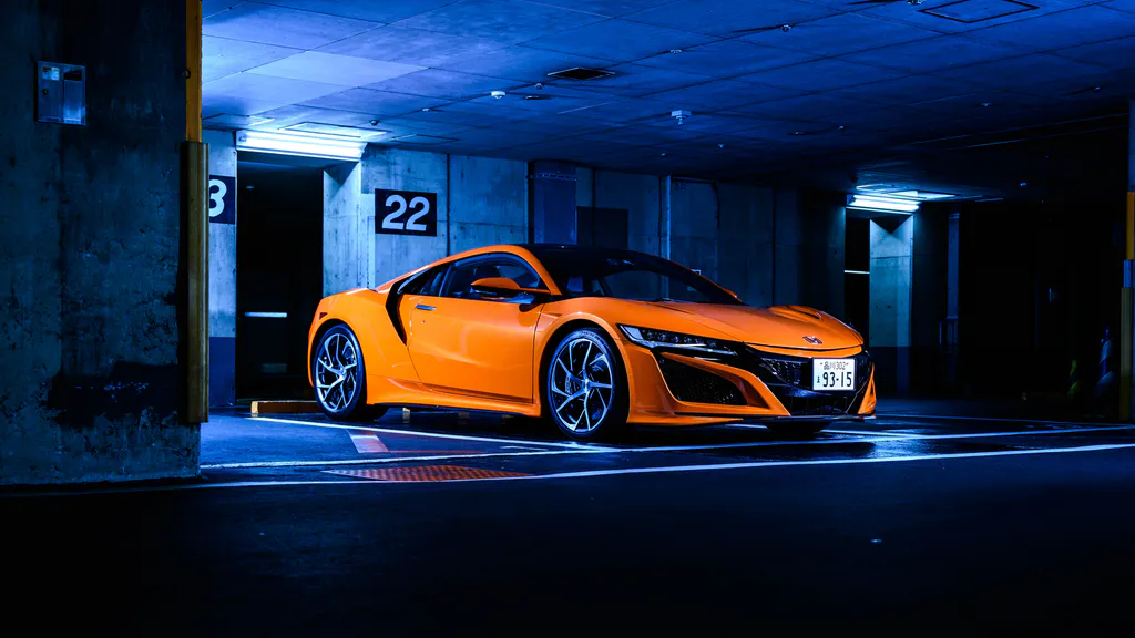 Desktop wallpaper: Orange Acura NSX