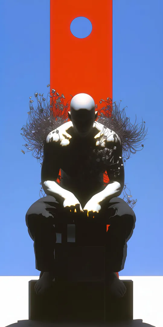 Phone wallpaper: Sitting silhouette