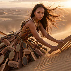Ancient Egyptian Pyramids Desert Statue