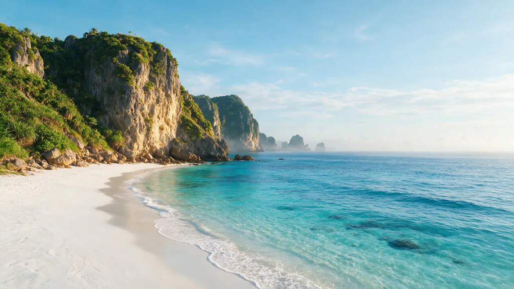 Desktop wallpaper: White sand beach