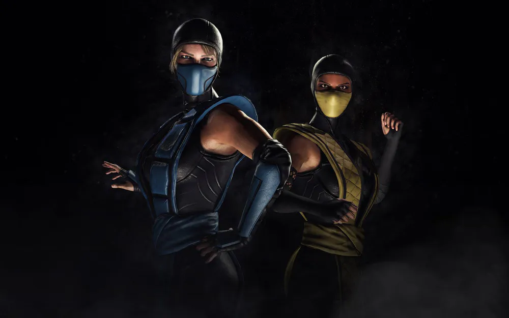 Wallpaper Mortal Kombat Xl Sub Zero Scorpion Cosplay 1024x1024