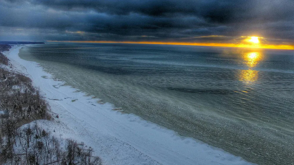 Wallpaper Sunset Over Lake Michigan 1440x900