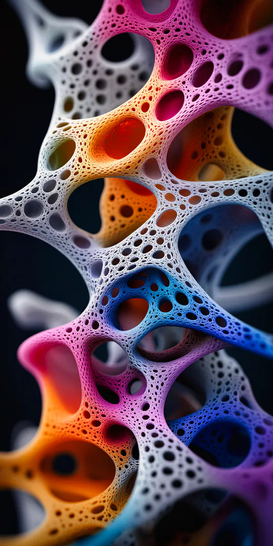 Обои на телефон: Цветная пористая сетка