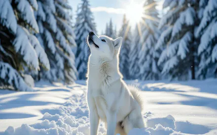 Хаски, Зима, Снег, Собака, Питомец, Животное, Белый