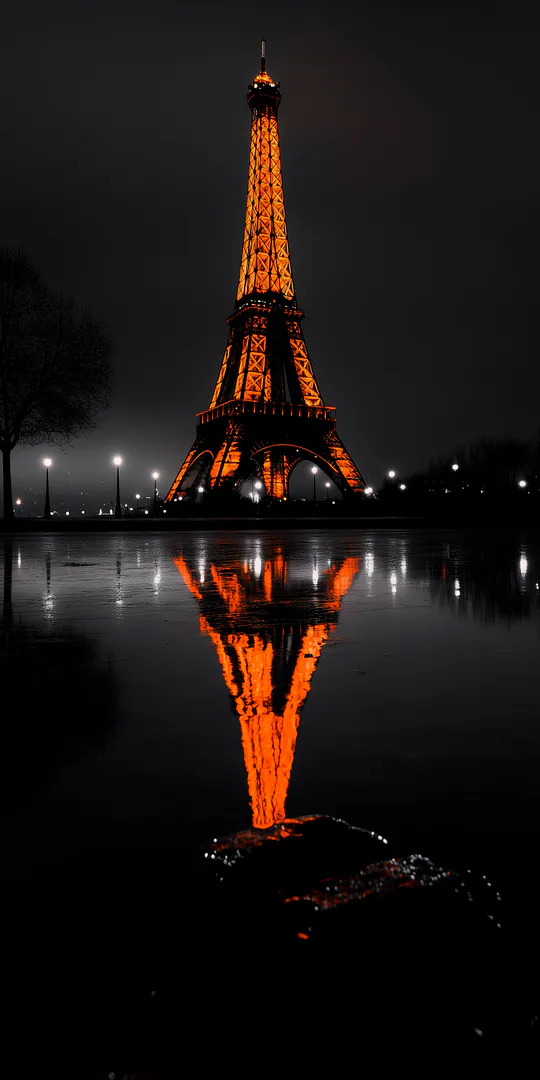 Phone wallpaper: Eiffel Tower at night