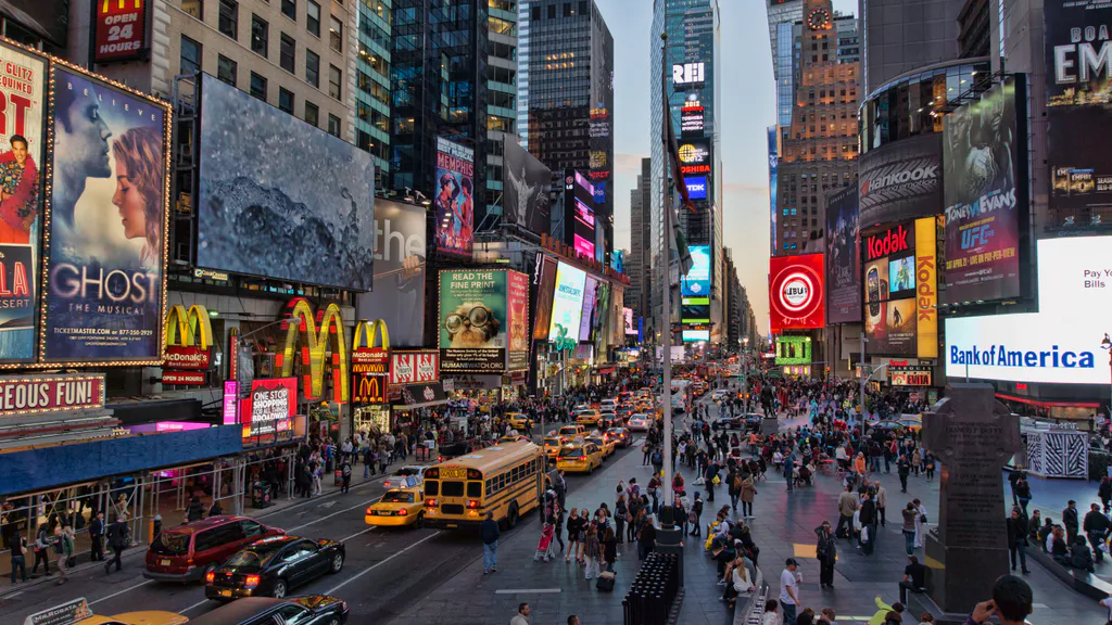 Обои на рабочий стол: Вечер в Times Square