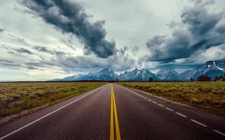 Highway, Clouds, Thunderstorm, Steppe, Panorama, Asphalt, Sky, Dramatic